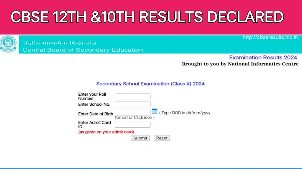 CBSE 12th & 10th Results 2024 Declered on 13 May 2024 , CBSE 2024 Results  Announced 13 May 2024